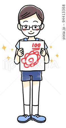 テストで満点を取った男の子 94413368