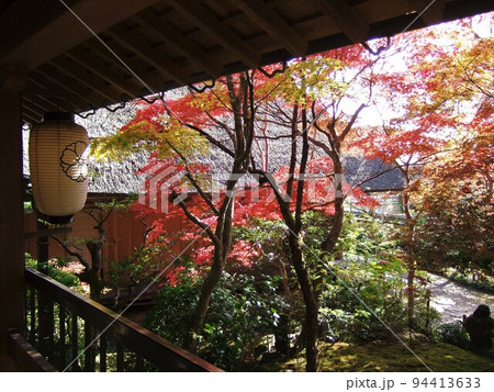 京都　直指庵の紅葉 94413633