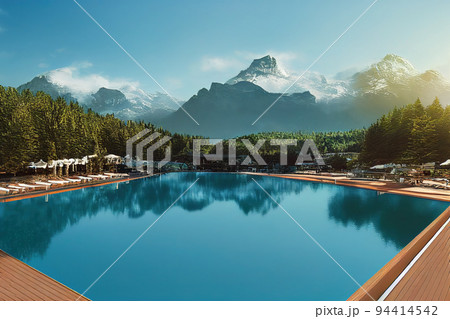 Outdoor swimming pool at the resort, Mountains 94414542