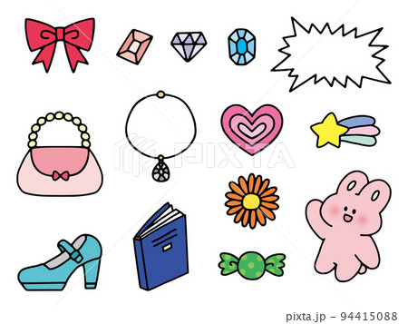 ファッション・小物かわいい装飾イラストセット 94415088