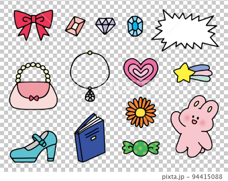 ファッション・小物かわいい装飾イラストセット 94415088