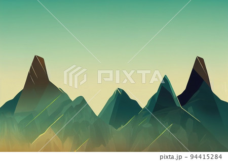 Mountain ranges, background, minimalism, 2d illustration drawing 94415284