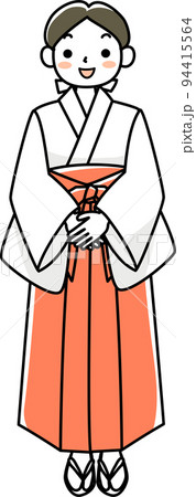 立ち姿の笑顔の巫女さん 立ち姿の笑顔の巫女さん 94415564