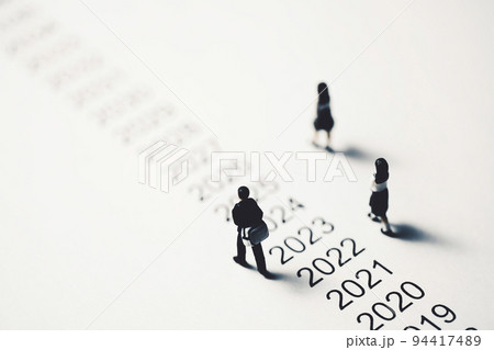 ミニチュアの学生と年表 94417489