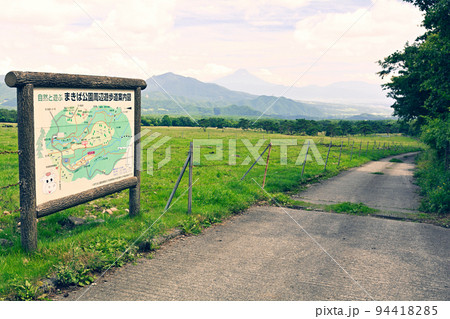 八ヶ岳まきば公園と富士山 94418285