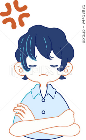 腕を組んで怒っている人のイラスト 94418981