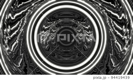 VJ 円 輪 回転 渦 波紋 白黒 [別Verあり] 94419439