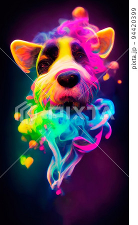 An abstract surrealistic animal. Lots of colored colors, rainbows and multicolored smoke. Colorful wonderful dream abstraction. An abstract surrealistic animal. Lots of colored colors, rainbows and multicolored smoke. Colorful wonderful dream abstraction. 94420399