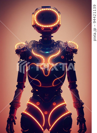 Portrait of a cyberpunk zombie skeleton from hell with fancy sunglasses.  Halloween Concept. 3D rendering. Stock Illustration