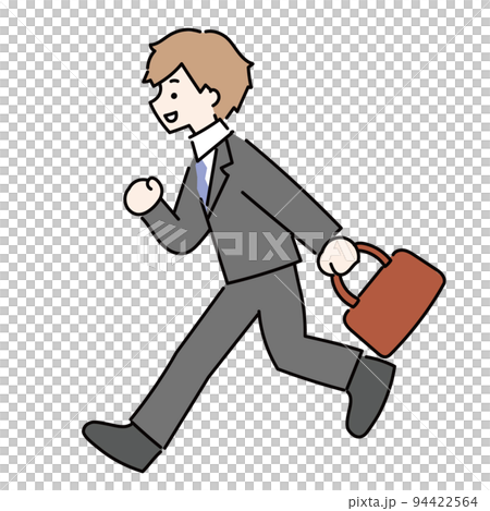 Illustration of an office worker in a running suit Illustration of an office worker in a running suit 94422564