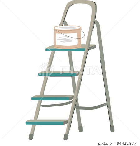 Ladder with paint can icon home repair vector 94422877