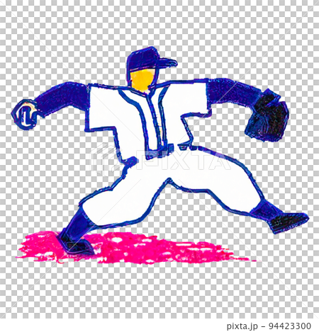 A simple illustration of a pop and colorful baseball player 94423300