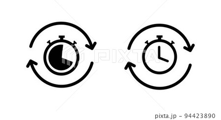 Timer reuse icon. Vector illustration. Quick time icon, fast deadline. Timer reuse icon. Vector illustration. Quick time icon, fast deadline. 94423890