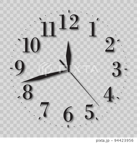 Black vintage clock with numbers isolated. Vector Black vintage clock with numbers isolated. Vector 94423956
