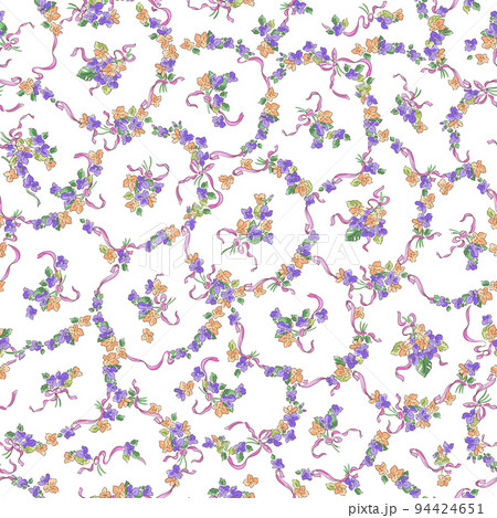 シームレスに連続する花束柄, シームレスに連続する花束柄, 94424651