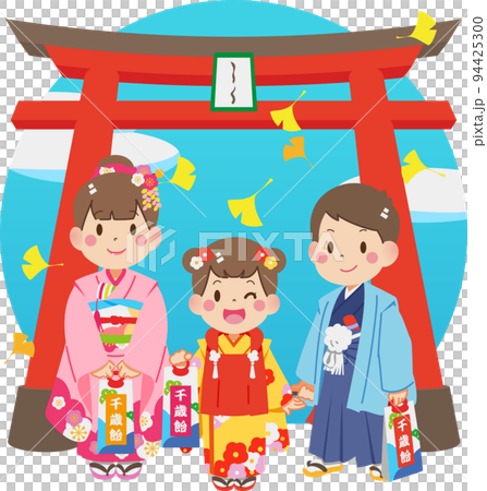 七五三のお祝い＿背景あり 94425300