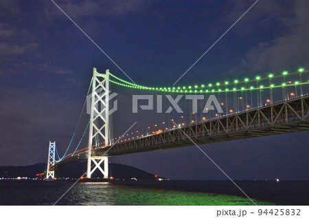 淡路 兵庫 明石海峡大橋 夜景 淡路 兵庫 明石海峡大橋 夜景 94425832