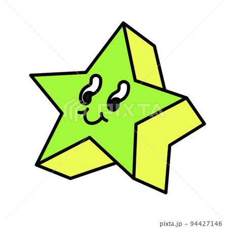 Star character with facial expression, 90s sticker Star character with facial expression, 90s sticker 94427146