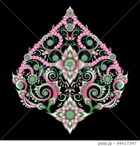 Thai garland traditional flower art element for decoration vector illustration 94427347