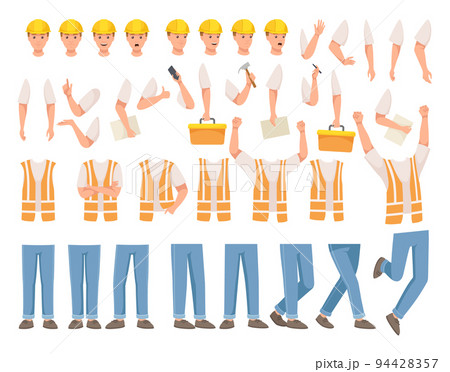 Man Builder Character Constructor with Body Part and Face Expression Vector Set Man Builder Character Constructor with Body Part and Face Expression Vector Set 94428357