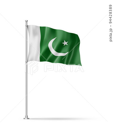 Pakistani flag isolated on white 94428389