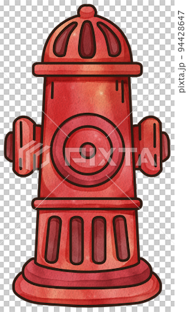 Firefighter, fireman character with fire fighting equipment tools. Fireman in uniform with fire hose hydrant, fire extinguisher watercolor illustration set. Fireman character 94428647