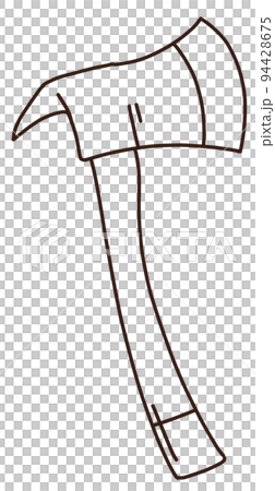 Firefighter, fireman character with fire fighting equipment tools. Fireman in uniform with fire hose hydrant, fire extinguisher line art. Fireman character 94428675