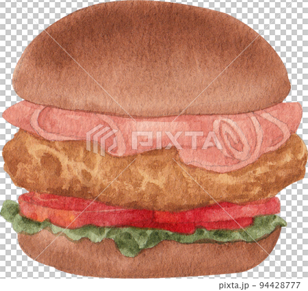 American fast food watercolor icon 94428777
