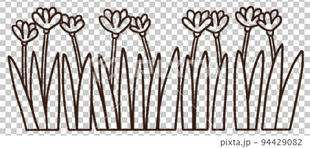 Line art with piglet life in spring watercolor icon 94429082