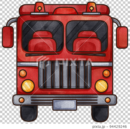 Firefighter, fireman character with fire fighting equipment tools. Fireman in uniform with fire hose hydrant, fire extinguisher watercolor illustration set. Fireman character 94429246