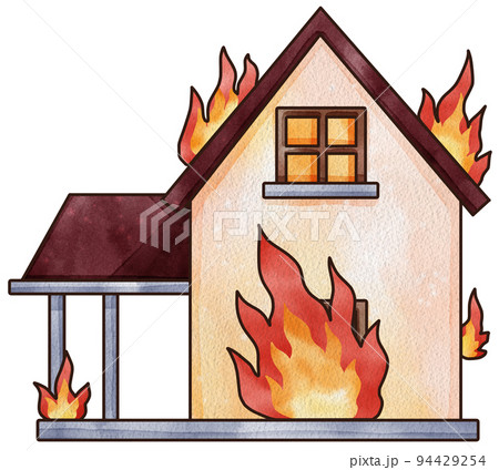 Firefighter, fireman character with fire fighting equipment tools. Fireman in uniform with fire hose hydrant, fire extinguisher watercolor illustration set. Fireman character 94429254