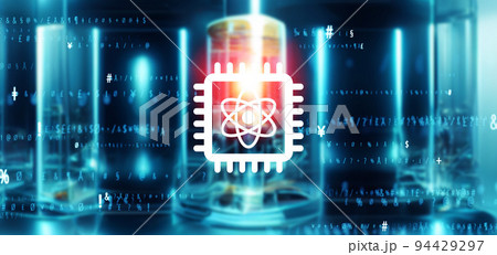 量子コンピューター　バナー・広告向け横長ビジュアル 94429297