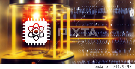 量子コンピューター　バナー・広告向け横長ビジュアル 94429298