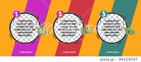 Three Round Copy Space with Zombie Hands Three Round Copy Space with Zombie Hands 94429597