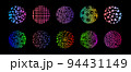 Set of round Abstract colorful bright Backgrounds hand-drawn doodles 94431149
