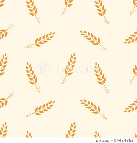 Ears of ripe wheat, background seamless pattern. Vector illustration of cereal grass wallpaper 94434862