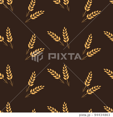 Ears of ripe wheat, background seamless pattern. Vector illustration of cereal grass wallpaper Ears of ripe wheat, background seamless pattern. Vector illustration of cereal grass wallpaper 94434863