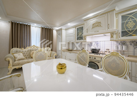 Renovated Interior of rich classic white kitchen Renovated Interior of rich classic white kitchen 94435446