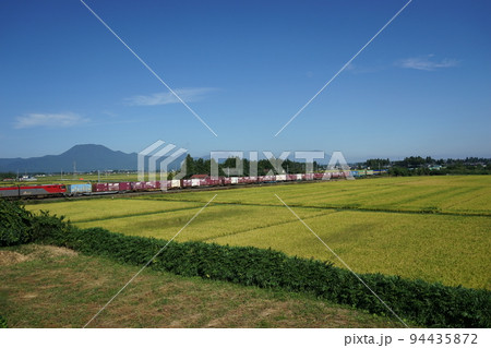 水田地帯を走る東北本線 94435872
