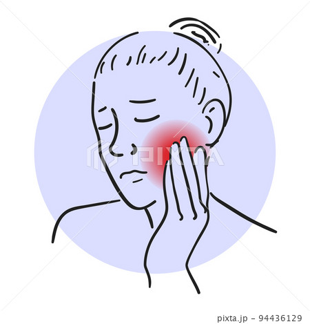 Woman Touching Cheek Pain The Jaw Vector Isolatedのイラスト素材
