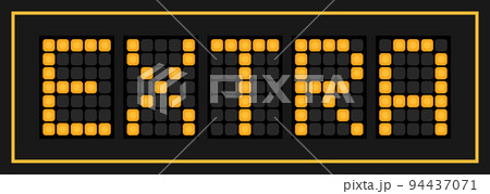 Orange color led banner in word extra on black background 94437071