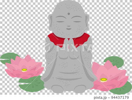 お地蔵さん　蓮の花 94437179