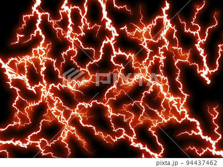 雷　模様　黒背景（赤） 94437462