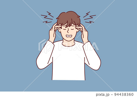 Stressed man suffer from headache  94438360