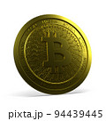 Gold bitcoin coin isolated on white, 3d rendering 94439445