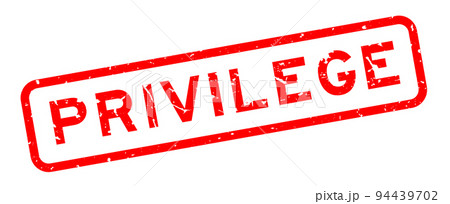 Grunge red privilege word square rubber seal stamp on white background 94439702