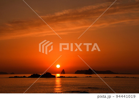 五島灘、角力灘、大角力の夕景 五島灘、角力灘、大角力の夕景 94441019