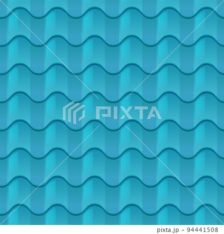 Seamless pattern of roof tiles in blue color realistic vector illustration. Seamless pattern of roof tiles in blue color realistic vector illustration. 94441508