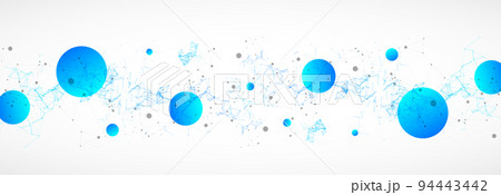 Template for science and technology presentation. Plexus style background. 94443442