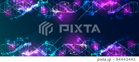 Science template, wallpaper or banner with a DNA virus molecules.  Vector illustration. 94443443